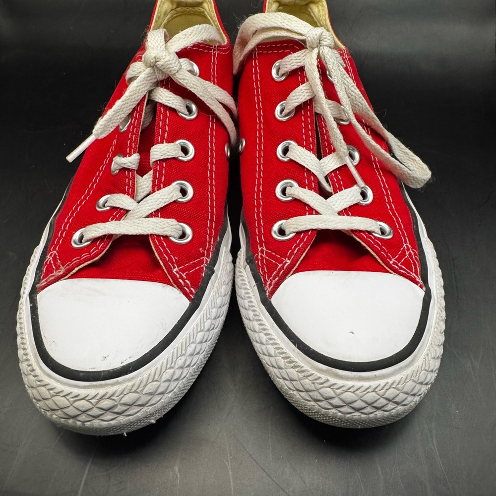Converse Red Sneakers with Canvas Material and White Rubber Sole